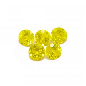 1Pcs 6MM Round Faceted Yellow Lumogarnet,Fluorescent Ce YAG,Yttrium Aluminum Garnet,Loose Gemstone,Manmade Crystal,UV Blacklight Dayglow 4110203