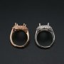 1Pcs 10x14MM Oval Double Halo Pave CZ Stone Vinatge Style Rose Gold Plated Solid 925 Sterling Silver Adjustable Prong Ring Settings Blank for Gemstone 1224029