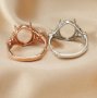 12x16MM Keepsake Breast Milk Oval Prong Ring Settings Solid 925 Sterling Silver Rose Gold Plated Ring Bezel DIY Supplies 1224113