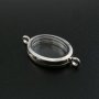 1Pcs 26x39x8MM Silver Oval Glass Locket with Two Loops Pendant Charm DIY Supplies 1122011