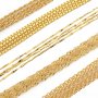 Gold Plated Necklace Chain,Solid 925 Sterling Silver Necklace,Box Chain,Cable O Ring Chain,Wheat Chain,DIY Necklace Supplies 1315021