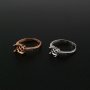 1Pcs Oval Prong Ring Settings Blank Adjustable Rose Gold Plated Solid 925 Sterling Silver DIY Pave Shank Bezel Tray for Gemstone 1224050