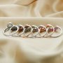 6x8MM Oval Prong Ring Settings,Stackable Solid 925 Sterling Silver Rose Gold Plated Ring,Curved Birthstone Stacker Ring Set,DIY Ring Supplies 1294513