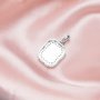 Keepsake Breast Milk Resin Rectangle Bezel Pendant Settings,Solid 925 Sterling Silver Pendant Charm,Art Deco Pendant,DIY Memory Jewelry Supplies 1431334