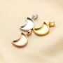 9x11MM Keepsake Breast Milk Resin Moon Pendant Bezel Settings Rose Gold Plated Solid 925 Sterling Silver DIY Charm 1431140