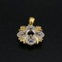 5MM Round Prong Pendant Settings Gold Plated Solid 925 Sterling Silver Vintage Style Charm Bezel for Gemstone 1411283