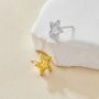 Keepsake Breastmilk Stainless Steel Star Bezel Earrings Settings, Gold Plated 304L Studs Earrings,0.5MM Deep DIY Supplies 1706159