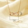 1PCS Infinite Loop Eternity White Cubic Zirconia Pendant Necklace,Solid 925 Sterling Silver Rose Gold Plated Necklace,Dainty Necklace Chain 16''+2'' 6190088