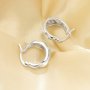 1Pair Wave Circle Hoop Earring,Solid 925 Sterling Silver Earring,Minimalist Textured Hoop Earrings,DIY Earrings Supplies 6390092