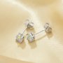 1Pair 4MM Round Studs Earring Simulated White Opal,Solid 925 Sterling Silver Studs Earring,October Birthstone Studs Earrings 6310071