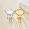 Keepsake Breastmilk Stainless Steel Oval Bezel Adjustable Ring Settings, Gold Plated 304L Ring,0.5MM Deep DIY Ring Supplies 1224208