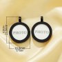 5Pcs Simple Round Bezel Photo Frame Custom Pendant,Black Plated Brass Pendant Charm,Round Bezel Base Tray Photo Frame Blank 6190108