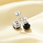 Minimalist Round Studs Earrings With 6MM Black Onyx,Solid 925 Sterling Silver Studs Earrings,Simple Earrings 6210286