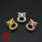 1Pcs 4x6MM Oval Prong Pendant Settings Kawaii Owl Rose Gold Plated Solid 925 Sterling Silver Charm Bezel Tray DIY Supplies for Gemstone 1421128