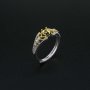 1Pcs 4x5MM Oval Bezel Lace Vintage Style Gold Plated Solid 925 Sterling Silver Adjustable Prong Ring Settings Blank for Gemstone 1212056