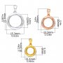 Round Prong Pendant Settings,Solid 925 Sterling Silver Rose Gold Plated Pendant Charm,Minimalist CZ Stone Pendant,DIY Pendant Supplies 1411379