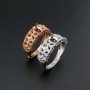 1Pcs 4x6MM Oval Bezel Vintage Style Filigree Shank Rose Gold Plated Solid 925 Sterling Silver Adjustable Prong Ring Settings Blank for Gemstone 1224035