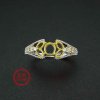 1Pcs 4x5MM Oval Bezel Lace Vintage Style Gold Plated Solid 925 Sterling Silver Adjustable Prong Ring Settings Blank for Gemstone 1212056