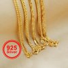 Gold Plated Necklace Chain,Solid 925 Sterling Silver Necklace,Box Chain,Cable O Ring Chain,Wheat Chain,DIY Necklace Supplies 1315021