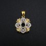 5MM Round Prong Pendant Settings Gold Plated Solid 925 Sterling Silver Vintage Style Charm Bezel for Gemstone 1411283