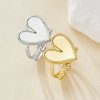 Keepsake Breastmilk Stainless Steel Heart Bezel Adjustable Ring Settings, Gold Plated 304L Ring,0.5MM Deep DIY Ring Supplies 1294769