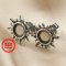 6MM Round Studs Earrings Settings Bezel Sun Antiqued Solid 925 Sterling Silver Earrings Supplies for Resin 1702237