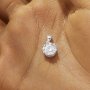 8MM Round White Simulated Diamond Pendant White Cubic Zirconia,Solid 925 Sterling Silver Pendant Charm,Minimalist CZ Stone Pendant 6110163