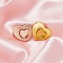 Keepsake Breast Milk Resin Heart Bezel Pendant Settings,Pair Lovers' Solid 14K 18K Gold Charm,Simple Heart Pendant,DIY Pendant Supplies 1431294