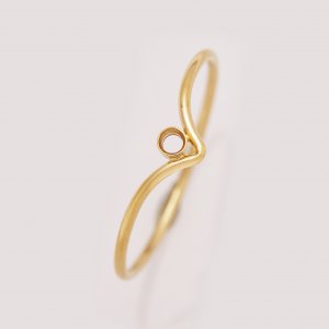 1PCS 1MM Wire V Shape Ring With 2MM Round Stone Settings,14K Gold Filled Ring,Minimalist Ring,Gold Filled V Ring,Stackable Ring,DIY Ring Supplies 1294740