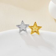 Keepsake Breastmilk Stainless Steel Star Bezel Earrings Settings, Gold Plated 304L Studs Earrings,0.5MM Deep DIY Supplies 1706159