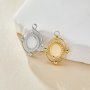 Keepsake Breastmilk Stainless Steel Oval Bezel Pendant Settings, Gold Plated 304L Charm,0.5MM Deep DIY Supplies 1411358