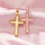 Keepsake Breast Milk Resin Solid Back Cross Pendant Bezel Settings,Solid 14K 18K Gold Pendant Charm,DIY Memory Jewelry Supplies 1431263