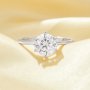 Solitaire Round Simulated Diamond Ring With 8MM Round White Cubic Zirconia,Solid 925 Sterling Silver Ring,Dainty Round Ring 6210316