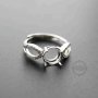 1Pcs 4-12MM Round Angel Wing Cz Stone Prong Setting 925 Sterling Silver Bezel Tray Adjustable Ring Settings 1214013