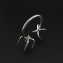 Irregular Stone Prong Claw Ring Settings Solid 925 Sterling Silver Raw Stone Adjustable Bezel Ring DIY supplies findings 1212070