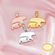 Keepsake Breast Milk Resin Mama Bear Solid Back Pendant Bezel Settings,Solid 14K 18K Gold Pendant Charm,DIY Memory Jewelry Supplies 1431262