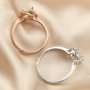 5x7MM Oval Prong Ring Settings Flower Solid 925 Sterling Silver Rose Gold Plated DIY Ring Bezel Supplies 1224128