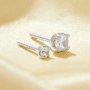 Tiny Round Nose Bone Stud With Round White Cubic Zirconia,Solid 925 Sterling Silver Nose Screw Ring 6310096