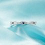 Half Eternity Keepsake Breast Milk Resin 2x6MM Marquise Bezel Ring Settings,Solid 925 Sterling Silver Color CZ Birthstone Ring Blank 1294765