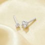 Tiny Round Nose Bone Stud With Round White Cubic Zirconia,Solid 925 Sterling Silver Nose Screw Ring 6310096