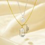 1PCS 7MM Round White Shell Pearl Beads Pendant Necklace,Solid 925 Sterling Silver Gold Plated Necklace,Minimalist Shell Pearl Necklace Chain 16''+2'' 6110140