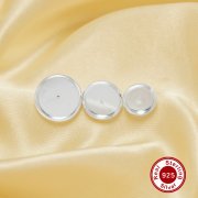 Round Breast Milk Resin Cup Studs Earrings Settings,Solid 925 Sterling Silver Studs Earrings Bezel,DIY Jewelry Supplies 1706163