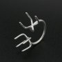 Irregular Stone Prong Claw Ring Settings Solid 925 Sterling Silver Raw Stone Adjustable Bezel Ring DIY supplies findings 1212070