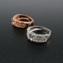 1Pcs 4x6MM Oval Bezel Vintage Style Filigree Shank Rose Gold Plated Solid 925 Sterling Silver Adjustable Prong Ring Settings Blank for Gemstone 1224035