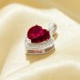 Heart Simulated Ruby Pendant With 8MM Heart Ruby,Solid 925 Sterling Silver Pendant Charm,july Birthstone Pendant,Pave CZ Stone Pendant 6170050