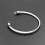 1Pcs 60MM Diameter 3MM Thick Twisted Stainless Steel Open Adjustable DIY Bangle Bracelet Cuff with 2 Loops Supplies 1900190