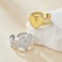 Keepsake Breastmilk Stainless Steel Heart Bezel Adjustable Ring Settings, Gold Plated 304L Ring,0.5MM Deep DIY Ring Supplies 1294770