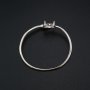 Oval Prong Bezel Bangle Settings Bypass Tree Leaf Solid 925 Sterling Silver DIY Bracelet Supplies for Gemstone 2.2'' Diameter 1900258