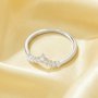 US Size 6.75 Curved CZ Stone Stackable Ring,Solid 925 Sterling Silver Ring,Dainty Curved Stacker Ring,Stackable Ring,DIY Ring Supplies 6290609