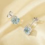 1Pair 6MM Round Studs Earring With Sky Blue Topaz Gemstone,Solid 925 Sterling Silver Earrings,November Birthstone Earring 6310073